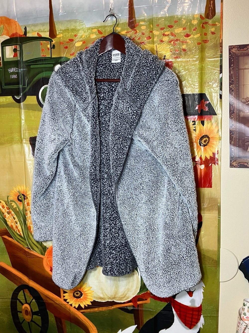 PINK Victoria's Secret Gray Hooded Teddy Jacket
